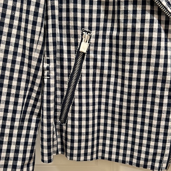 J Crew Gingham Pattern Biker-Inspired Jacket - Size 2. New without tags. - Picture 3 of 7